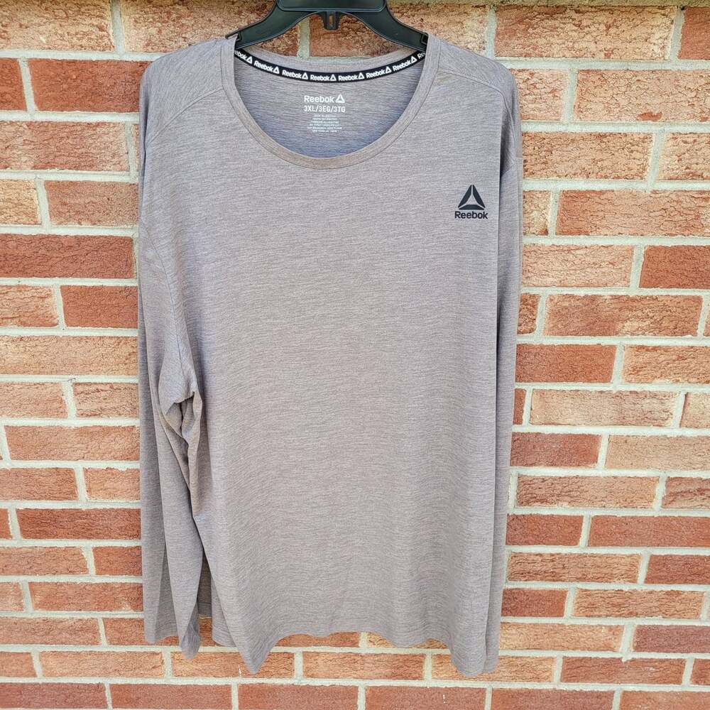 Reebok Long Sleeve Tee Base Layer Men's Size 3XL Heather Brown